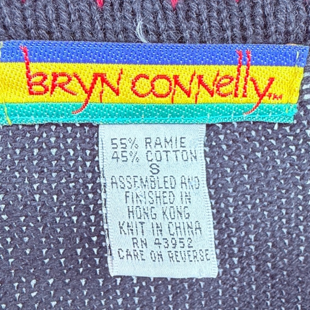 Bryn Connelly Vintage Christmas Holiday Cardigan Sweater Holly Plaid Button Up S - Picture 3 of 9